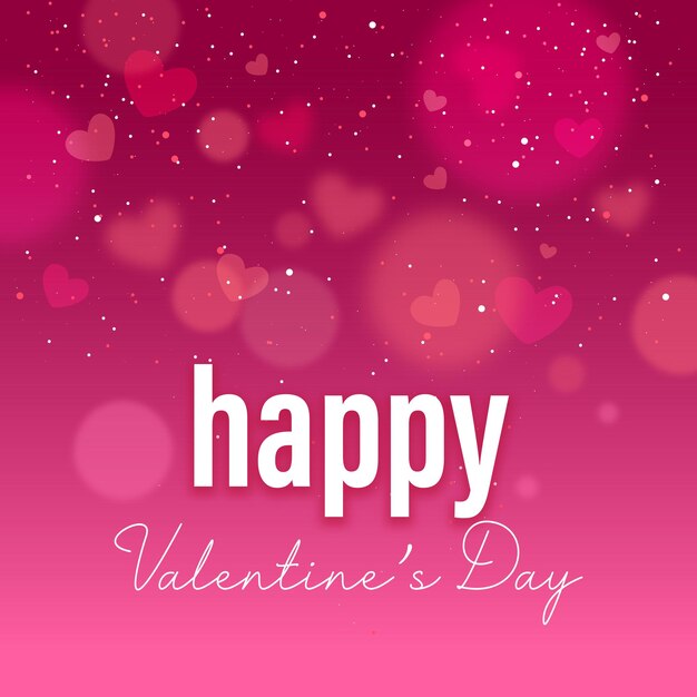 Fond de la Saint-Valentin avec des coeurs et des lumières