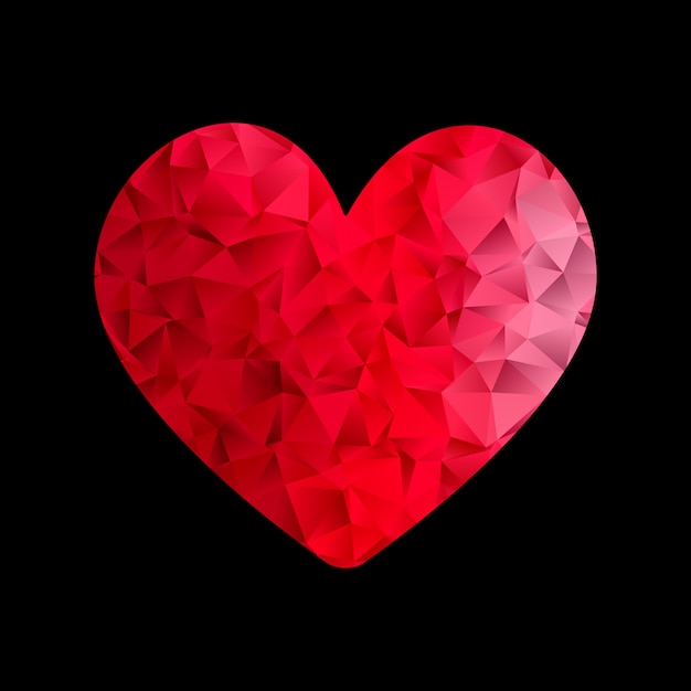 Fond de Saint Valentin avec design coeur low poly