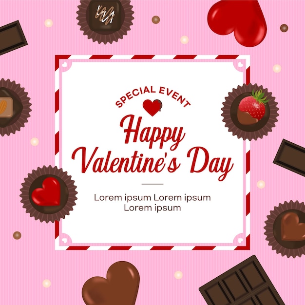 Fond de Saint Valentin avec du chocolat