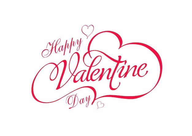 Fond De Saint Valentin Heureux Avec Typographie Coeur Et Amour Calligraphie Joyeuse Saint Valentin