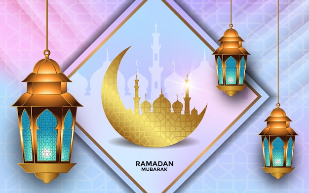 Fond De Saison Ramadan Kareem Avec Lampes Suspendues