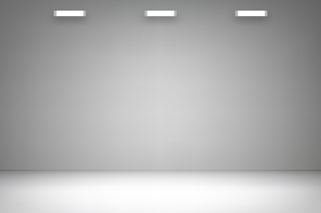 Fond de salle de studio vide avec projecteur