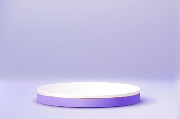 Fond de scène abstraite de podium violet de luxe Présentation du produit maquette spectacle produit cosmétique Piédestal de scène de podium blanc ou plate-forme 3D Vector