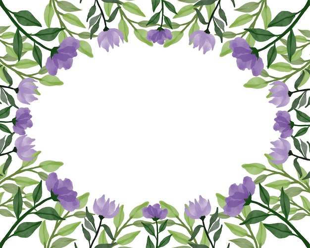 fond simple avec bordure de fleurs violettes