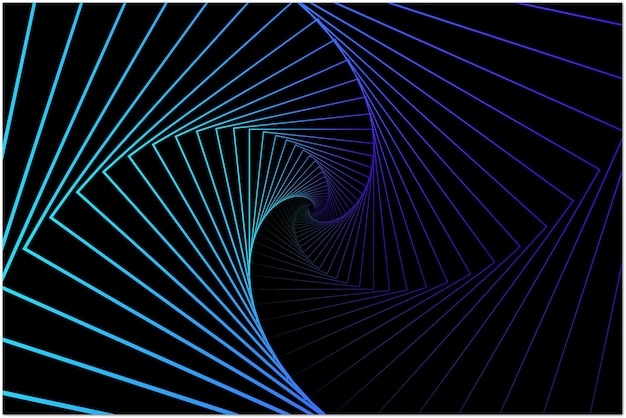 Fond sombre avec des lignes en forme d'escalier circulaire