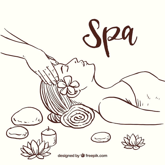 Fond de spa dessiné à la main