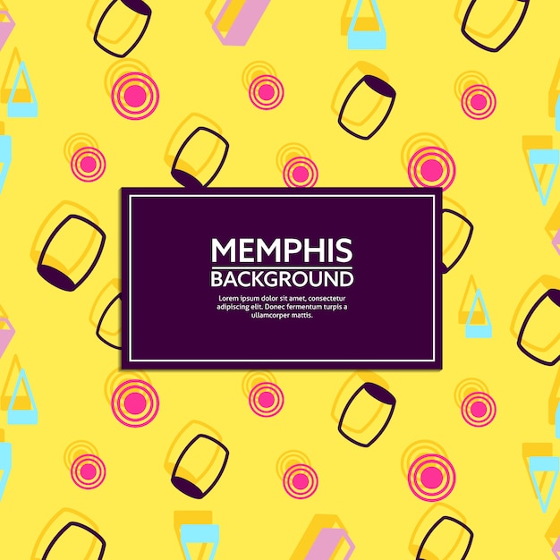 Fond De Style Abstrait Memphis Jaune