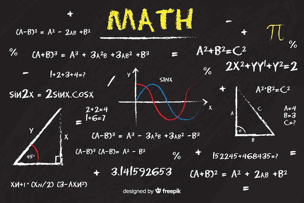 Vecteur fond de tableau mathématique réaliste