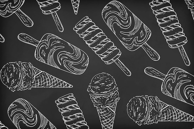 Fond de tableau noir de crème glacée