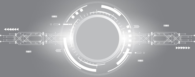 Fond De Technologie Abstraite Gris Blanc, Connexion Numérique De Haute Technologie, Communication, Haute Technologie