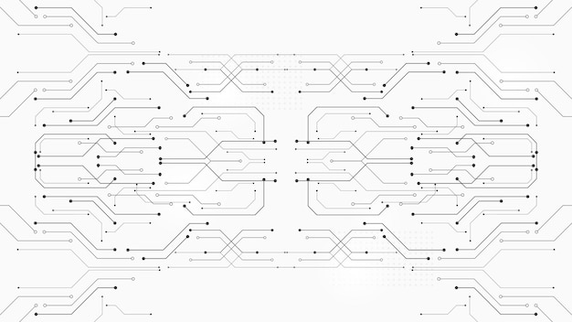 Fond de technologie abstraite gris blanc, connexion numérique de haute technologie, concept de haute technologie