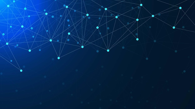 Fond de technologie abstraite avec points de connexion et conception de concept de connexion de réseau de ligne