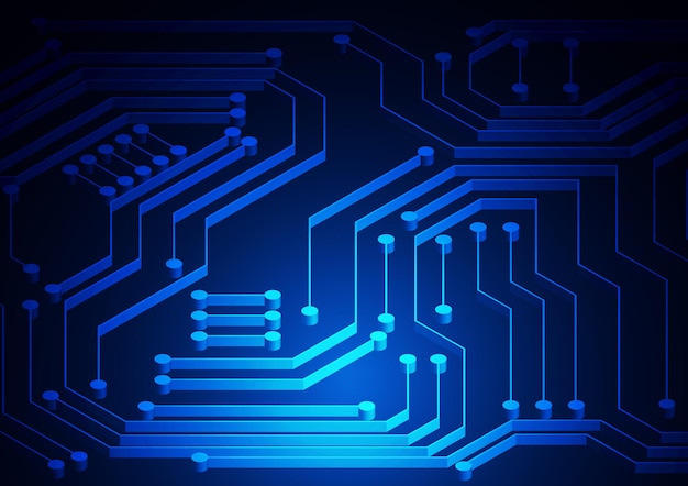 Fond de technologie de circuit avec système de connexion de données numériques de haute technologie et conception électronique informatique