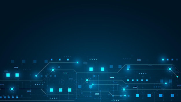 Fond De Technologie De Circuit Avec Système De Connexion De Données Numériques De Haute Technologie Et Conception électronique D'ordinateur