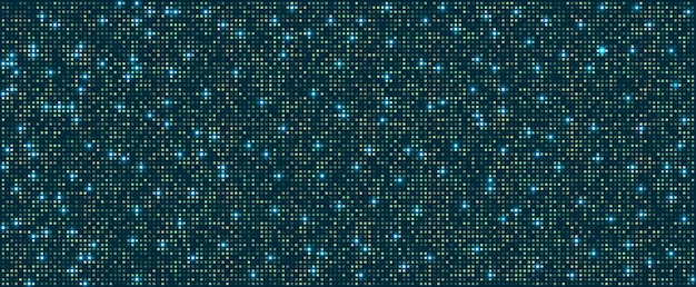 Vecteur fond de technologie numérique données numériques fond de pixel motif bleu carré