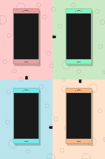 Vecteur fond de téléphone portable avec illustrateur coloré