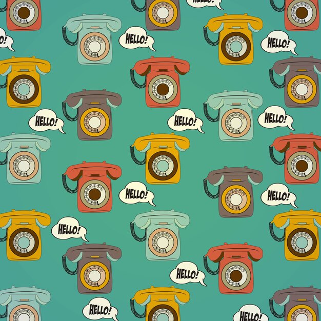 fond avec téléphone rétro
