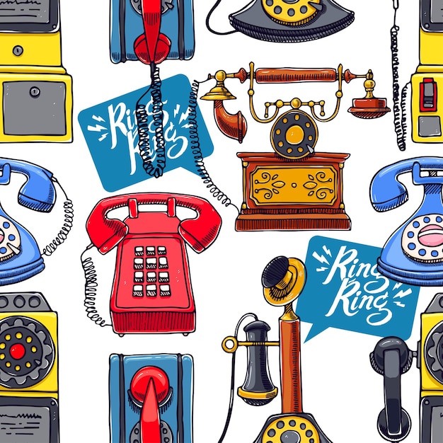 Vecteur fond de téléphones vintage