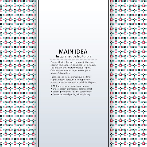 Fond de texte avec un motif coloré. Utile pour les présentations, la publicité et la conception web.