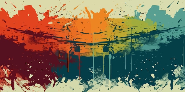 Fond De Texture Grunge Abstrait Dessiné à La Main Fond Tendance Coloré Illustration Vectorielle
