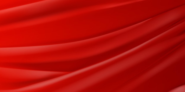 Fond de tissu rouge avec plusieurs plis