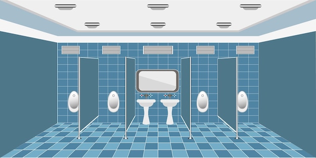 fond de toilettes publiques avec lavabo et miroir