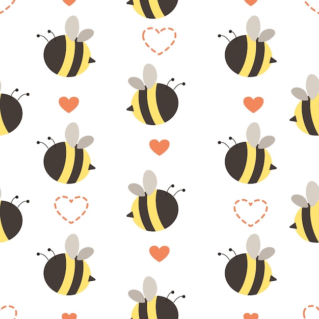 Le Fond Transparent De L'abeille Jaune Et Noire Mignonne Avec Coeur