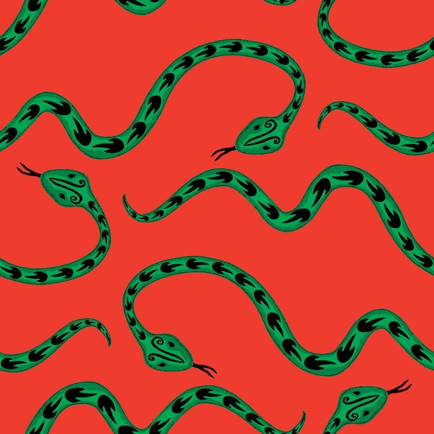 Vecteur fond transparent de dessin animé décoratif serpents verts rampants