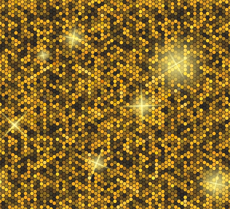 Vecteur fond transparent doré avec des paillettes