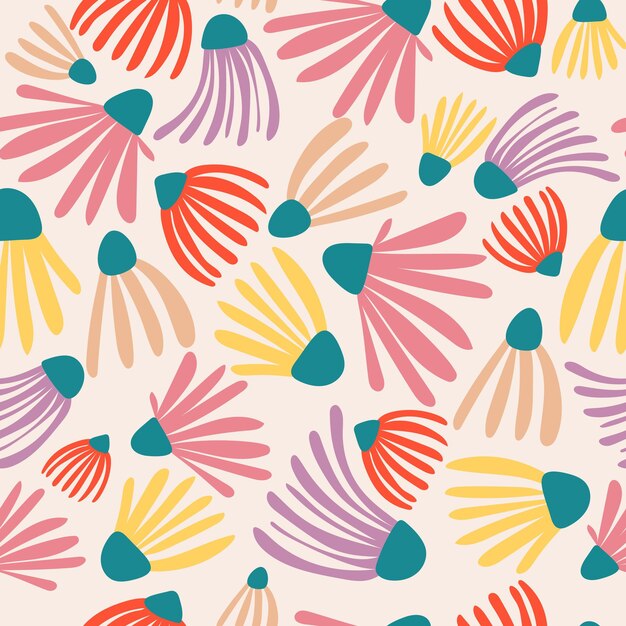 Fond transparent avec des fleurs créatives Modèle abstrait floral sans couture