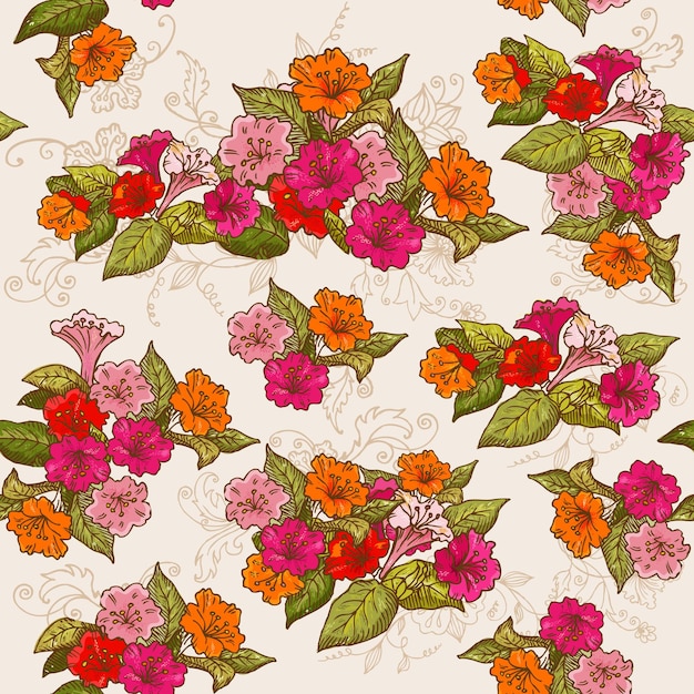 Fond Transparent Floral Vintage