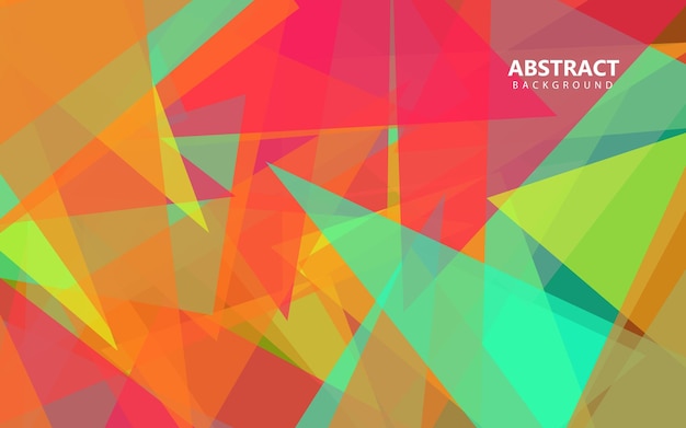 Fond transparent en forme de triangle multicolore abstrait