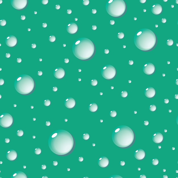 Fond transparent de gouttes d'eau sur la surface verte