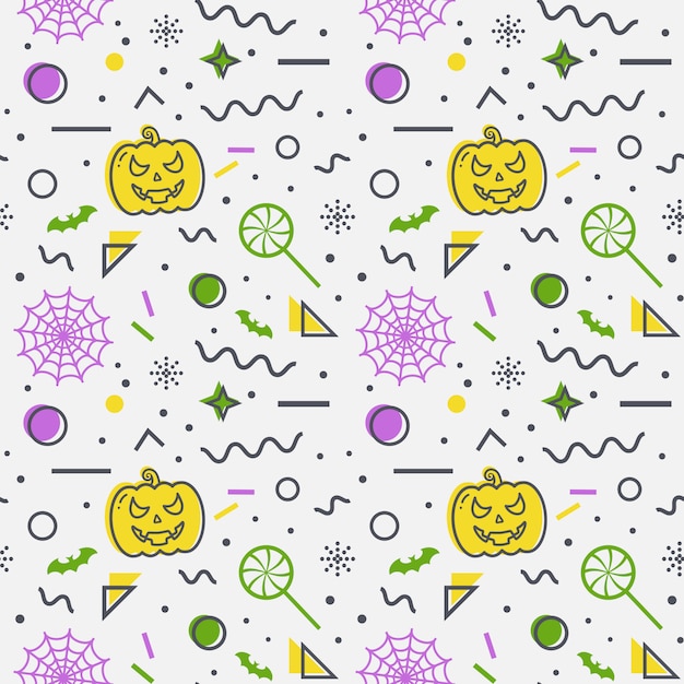 Fond Transparent De Halloween. Motif De Memphis.