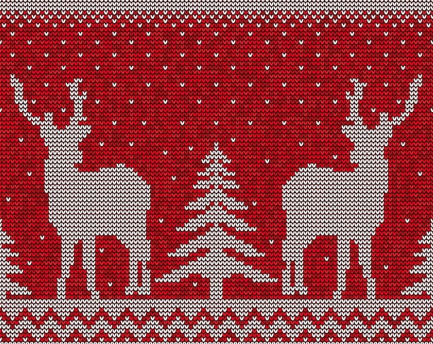 Vecteur fond transparent de noël rouge et blanc avec vecteur de cerf et de pin