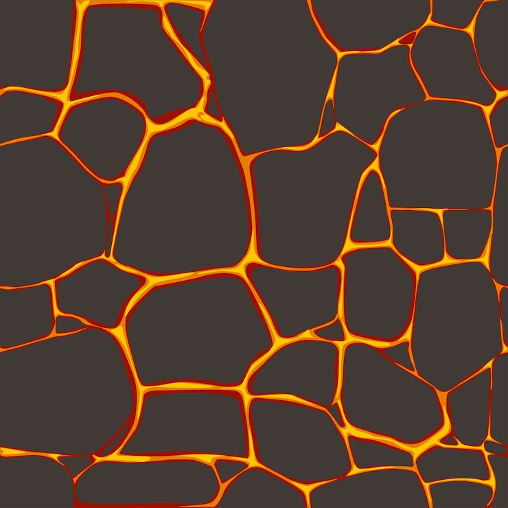 Vecteur fond transparent de texture de lave ou de feu plat pour fond d'écran fond de texture de lave d'illustration vectorielle du volcan pour la conception graphique