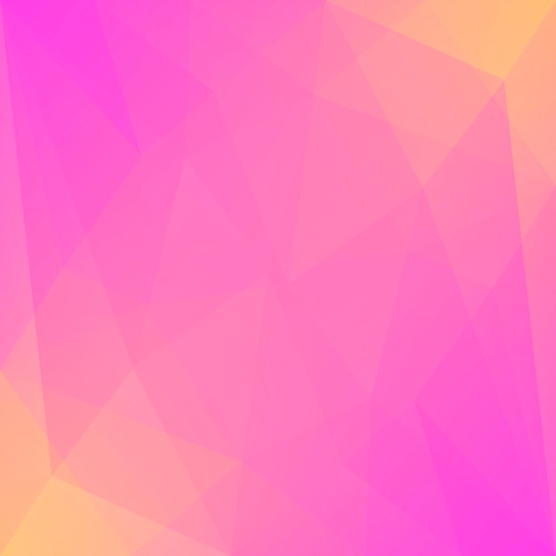 Fond de triangle carré abstrait dégradé. Toile de fond polygonale rose et jaune chaude pour application mobile et web. Bannière abstraite géométrique à la mode. Dépliant de concept technologique. Style mosaïque.
