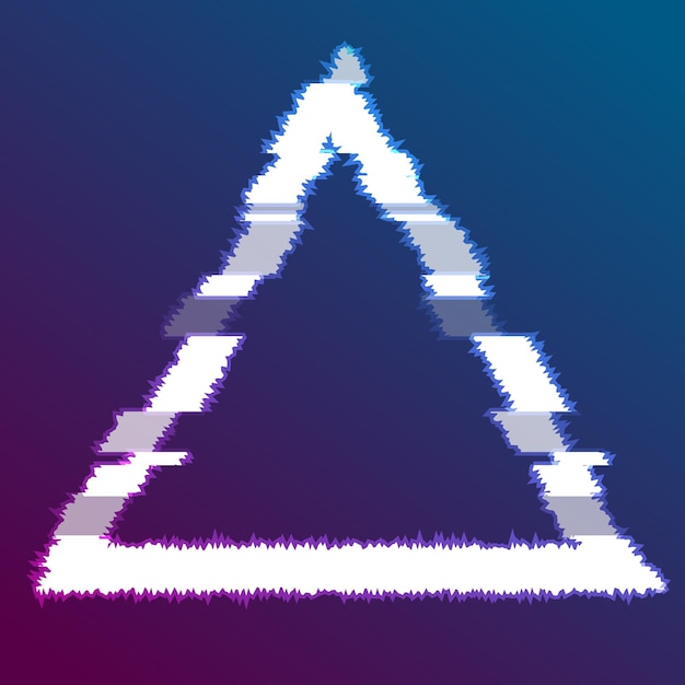 Fond de triangle lumineux effet glitch abstrait