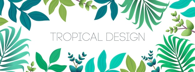 Fond tropical d'été coloré avec des feuilles de palmiers exotiques