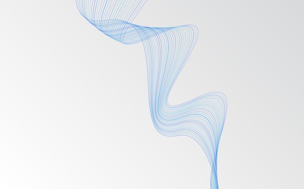 Fond de vague de ligne de technologie de couleur bleue abstraite