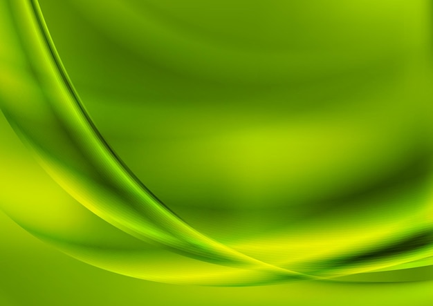 Fond de vagues lisses vert abstrait brillant