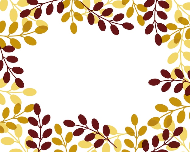 Fond de vecteur automne avec des feuilles chaudes couleur jaune brun et rouge design minimaliste simple respectueux de l'environnement