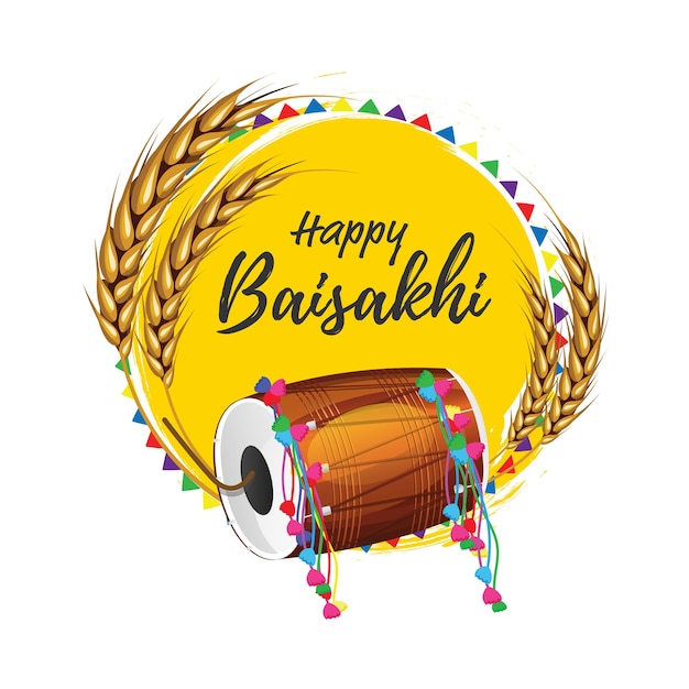 Fond de vecteur de festival heureux baisakhi vaisakhi