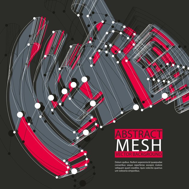 Fond de vecteur de maillage 3d abstrait, eps clair 8.