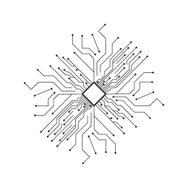 Fond de vecteur d'ordinateur avec des éléments électroniques de carte de circuit imprimé