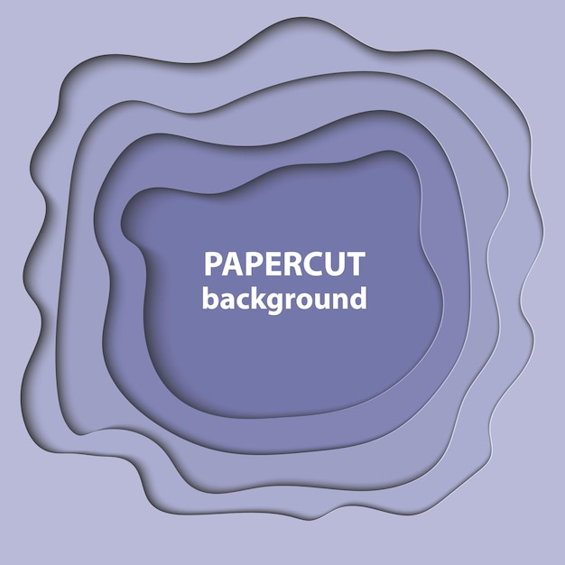 Fond de vecteur avec papier coloré violet formes découpées conception de style art papier abstrait 3D
