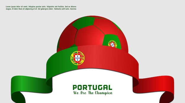 Fond De Vecteur Portugal Drapeau Avec Ballon Football Modèle De Médias Sociaux Combinaison De Couleurs Parfaite