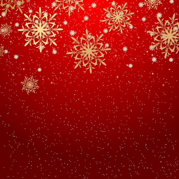 Fond De Vecteur Rouge Noël Et Nouvel An Avec Des étoiles Et Des Flocons De Neige