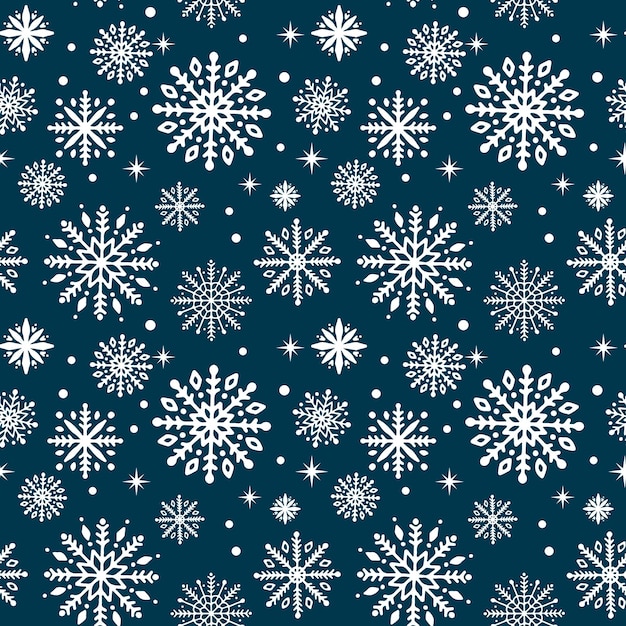 Fond Vectoriel De Noël Modèle Sans Couture De Flocons De Neige D'hiver Modèle Facile à Modifier Pour L'emballage Du Papier Peint En Tissu, Etc.