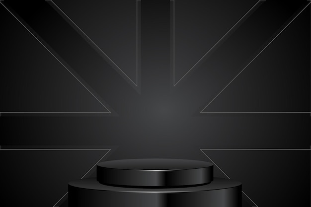 fond de vente noir avec vecteur de podium noir
